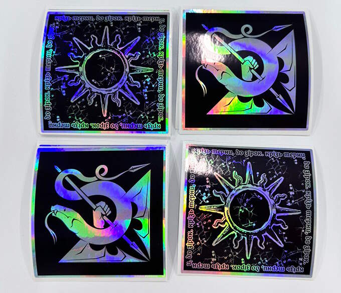 Большие голографические наклейки Киев печать